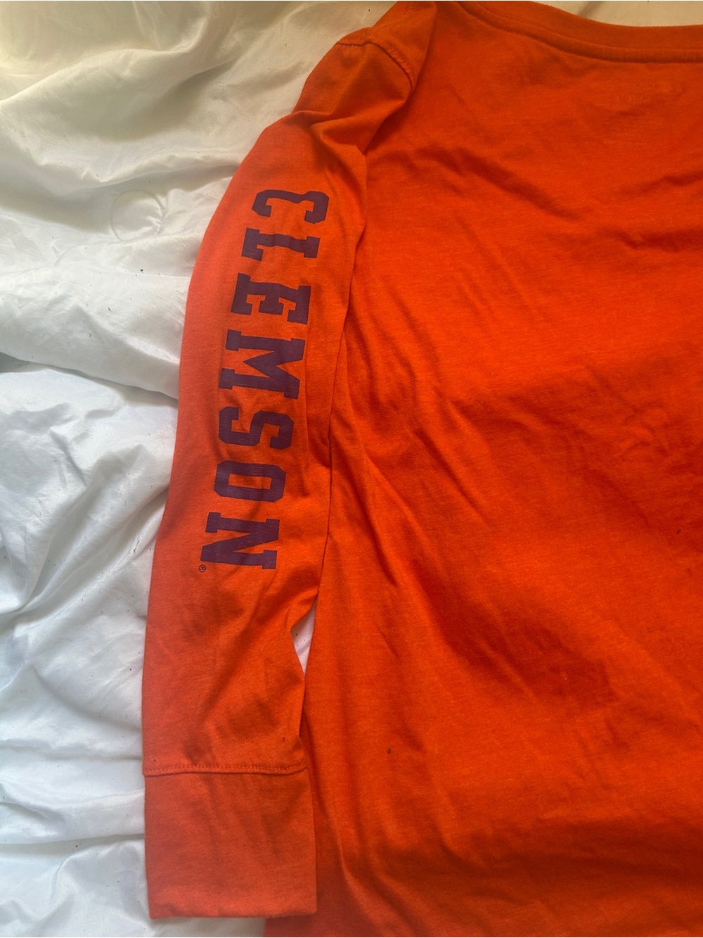 Colosseum Orange Long-Sleeve V-Neck with White Paw Graphic - Picture 6 of 6